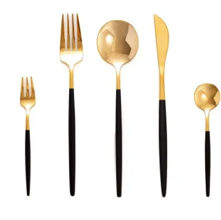 Omgoods 60-delige bestekset in zwart en goud