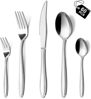 Omgoods - 60-delige RVS bestekset voor 12 personen