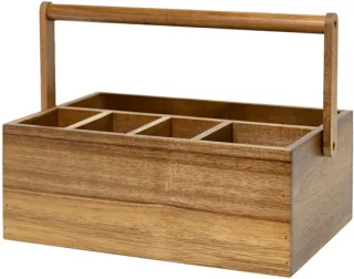 Omgoods acacia houten bestekhouder