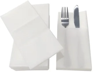 Omgoods disposable dinner napkins (wit)