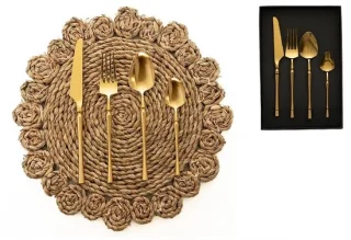 Omgoods - set van 4 gouden bestek