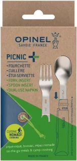 Opinel Picnic Plus 4-delig reisbestek RVS beukenhout