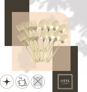 OTIX Gebaksvorkjes & Theelepels Set 16 Stuks