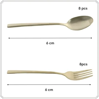 OTIX Gebaksvorkjes & Theelepels Set 16 Stuks