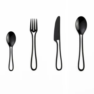 Outline 24-delige zwarte dinerset
