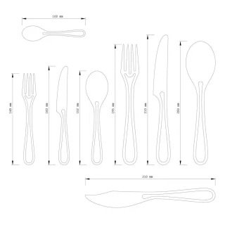 Outline 24-delige zwarte dinerset