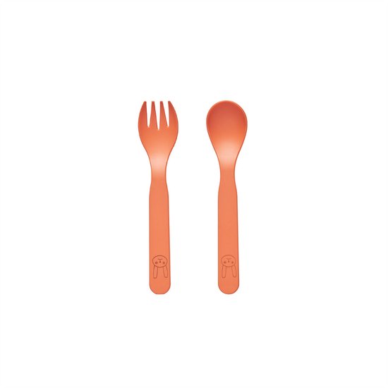 OYOY Silicone Bestek Set 2 Apricot