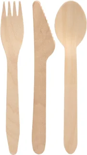 Papstar hout wegwerp bestek 75-delig