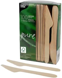 Papstar hout wegwerpbestek 300-delig 16 cm
