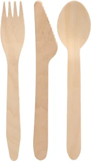 Papstar hout wegwerpbestek 300-delig 16 cm
