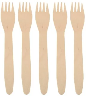 Papstar Houten Vorken Wegwerp 16 cm 150 stuks