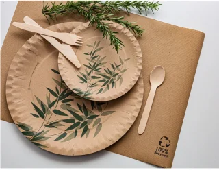 Papstar houten wegwerp bestek 225-delig 16 cm