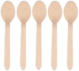 Papstar houten wegwerp lepels 16 cm 75 stuks