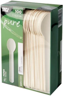 PAPSTAR Pure papieren lepels 155 mm wit