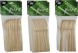 Papstar wegwerp bestek hout 150-delig set