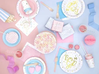 Partydeco Bestek set Kraft Blue 6 sets