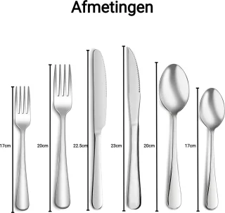 Perow 6 Persoons Bestekset 36-delig Edelstaal Zilver