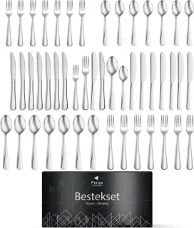 Perow Bestekset 48-delig 8 Persoons 18/10 Edelstaal Zilver