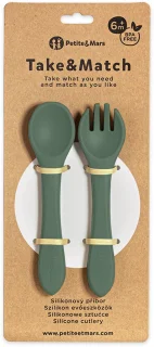Petite&Mars Siliconen Bestekset Misty Green