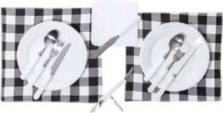 Picknick Bestekset RVS 13-delig met Etui Zilver/Wit