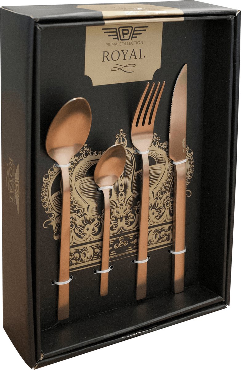 Wat vinden we goed aan de Pintinox Duke 24-delige bestekset RVS brons