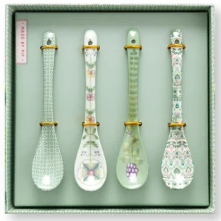 Pip Studio Lily & Lotus theelepels set van 4 - lichtgroen