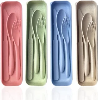 Plastic camping bestekset voor 4 personen