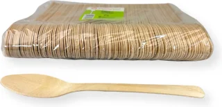 PomeBio Houten Lepels 160 mm 100 Stuks