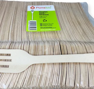PomeBio Houten Vork 160 mm 100 Stuks