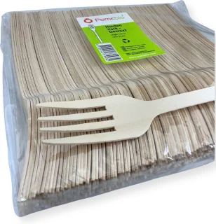 PomeBio Houten Vork 160 mm 100 Stuks