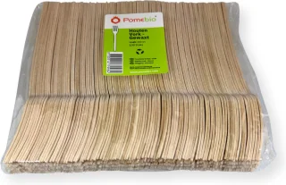 PomeBio Houten Vork 160 mm 100 Stuks