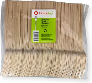 PomeBio Houten Vork 160 mm 100 Stuks