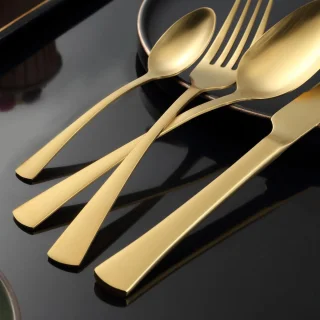 Premium 24-delige bestekset voor 6 personen goud - roestvrij staal