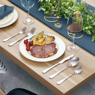 Premium Rode Stalen Bestekset 60-delig voor 12 Personen