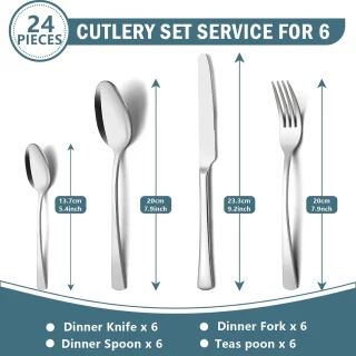 Premium RVS bestekset 24-delig voor 6 personen