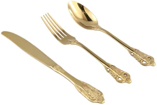 PTMD Cadeabox Serviesset Titanium Goud 3-delig