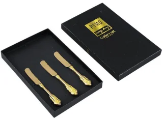 PTMD Titanium Goud RVS Messen Set 3-delig