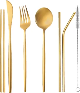 Purepeak Meeneem Bestek Set 8-Delig Goud