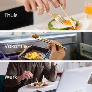 Purepeak Meeneem Bestek Set 8-Delig Goud