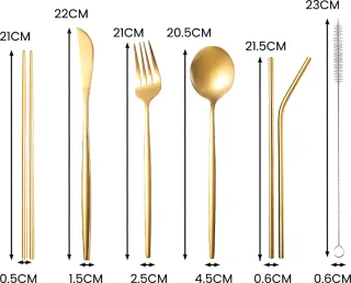 Purepeak Meeneem Bestek Set 8-Delig Goud