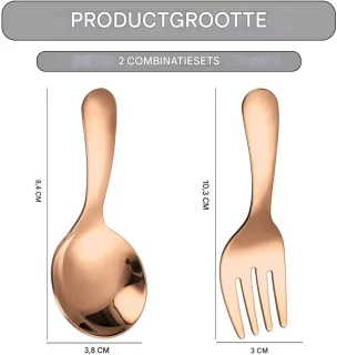 QTTVBTNA 4-delige herbruikbare bestekset lepels en vorken roestvrij staal roségoud