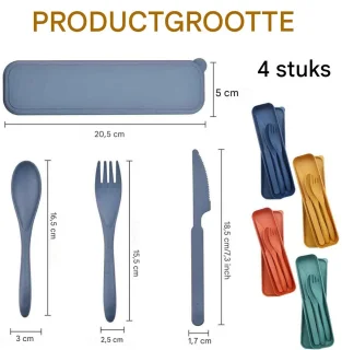 QTTVBTNA Draagbare Bestekset 4-delig