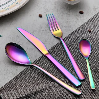 Rainbow 24-delig titanium bestekset roestvrij staal