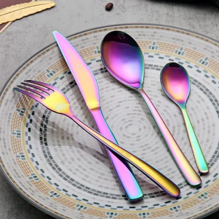 Rainbow 24-delig titanium bestekset roestvrij staal