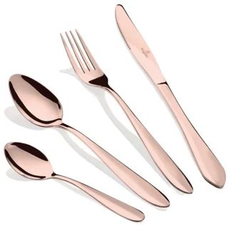 Reisbestek roestvrij staal 4-delig Rose Gold