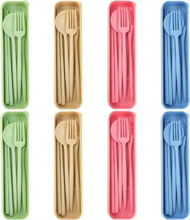 Reisbestekset met etui - lichtgroen