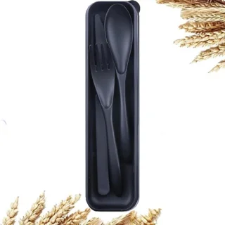 Reisbestekset met etui (zwart)