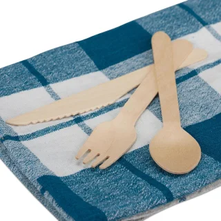 relaxdays houten bestek set 300 stuks