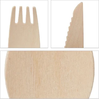 relaxdays houten bestek set 300 stuks