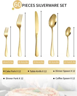 RFWR® Elegante 60-delige bestekset voor 12 personen